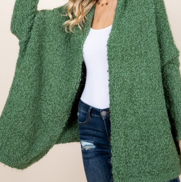 LAST 1! Gorgeous green popcorn cardigan - Picture 6 of 7